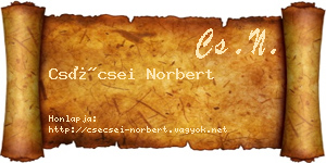 Csécsei Norbert névjegykártya