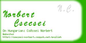 norbert csecsei business card