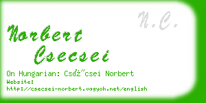 norbert csecsei business card